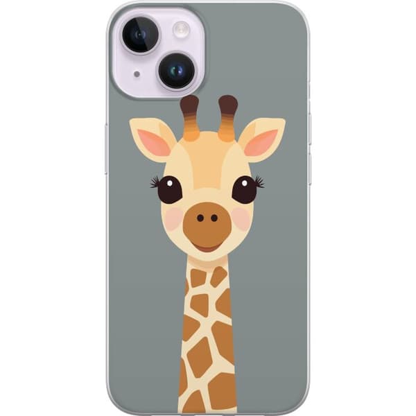 Kompatibelt Mobildeksel til Apple iPhone 15 Söt giraff med stora ögon