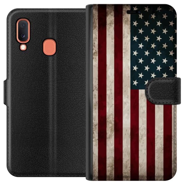 Kompatibelt Lommeboketui til Samsung Galaxy A20e USA Flagg