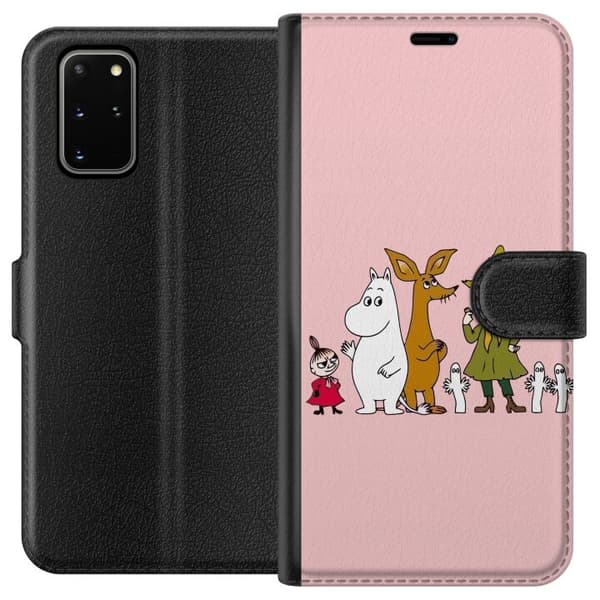Kompatibel Tegnebogsetui til Samsung Galaxy S20+ Flere figurer sammen på lyserød baggrund