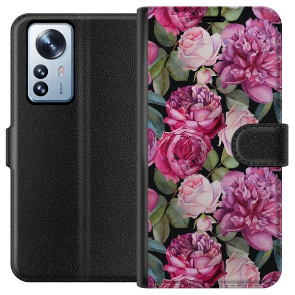 Kompatibel Tegnebogsetui til Xiaomi 12 Pro Blomster