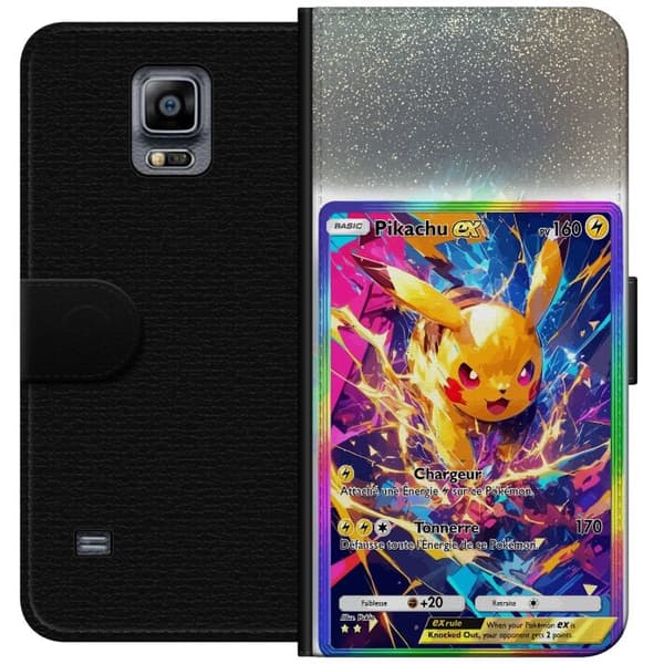 Kompatibel Tegnebogsetui til Samsung Galaxy Note 4 Farverigt Pikachu EX-design