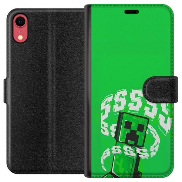 Yhteensopiva Lompakkokotelo Apple iPhone XR Grön pixelfigur