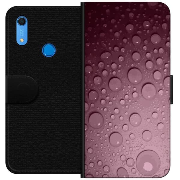 Kompatibelt Plånboksfodral till Huawei Y6s (2019) Rosa vattendroppar