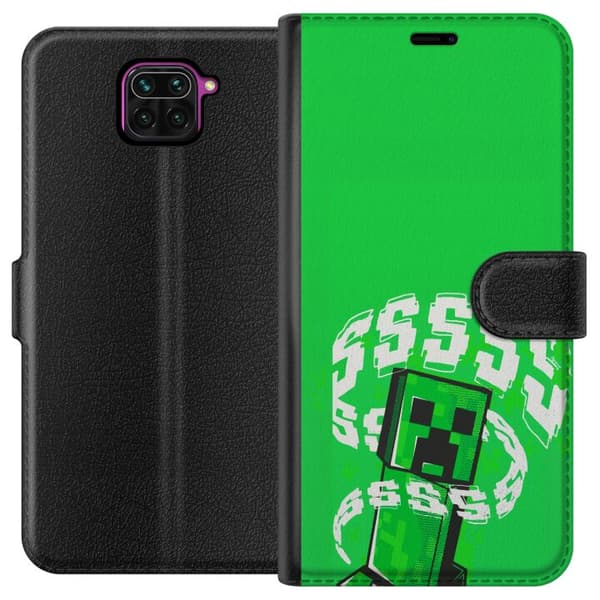 Yhteensopiva Lompakkokotelo Xiaomi Redmi Note 9 Grön pixelfigur