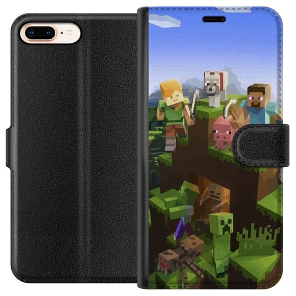 Kompatibelt Lommeboketui til Apple iPhone 7 Plus MineCraft