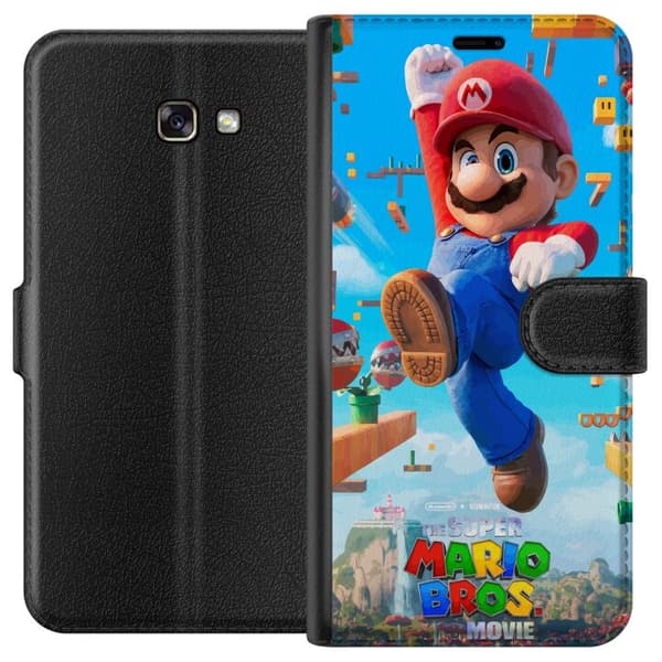 Kompatibel Tegnebogsetui til Samsung Galaxy A3 (2017) Dynamisk spilmotiv med Mario og ikoniske platforme