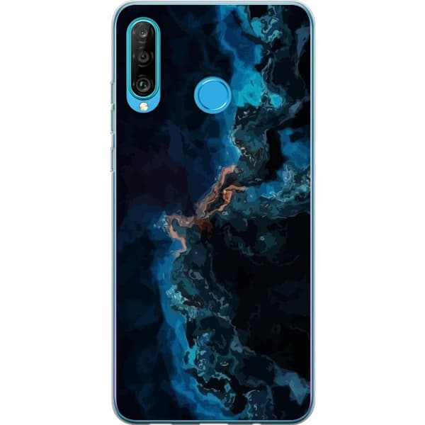 Kompatibelt Mobilskal till Huawei P30 lite Galaxy Marmor