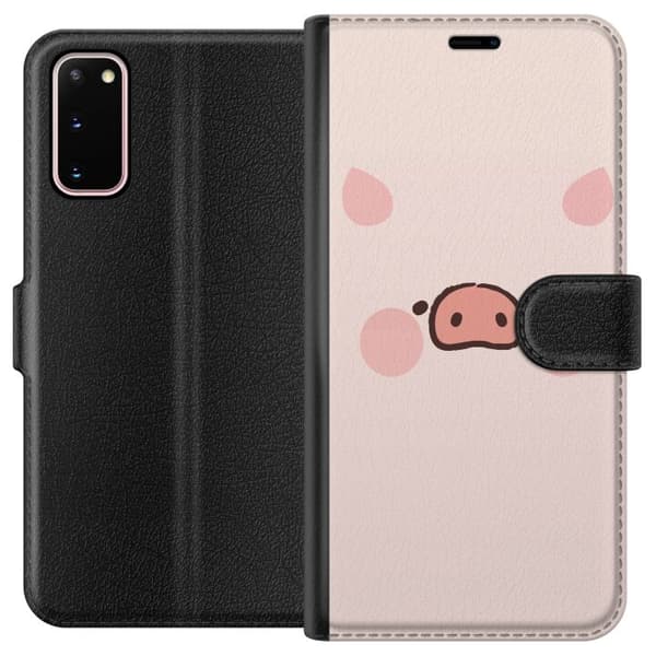 Kompatibelt Plånboksfodral till Samsung Galaxy S20 Minimalistiskt grisansikte