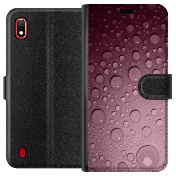 Kompatibelt Plånboksfodral till Samsung Galaxy A10 Rosa vattendroppar
