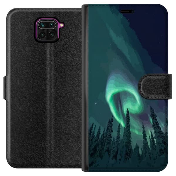 Kompatibelt Lommeboketui til Xiaomi Redmi Note 9 Norrsken över vinterlandskap