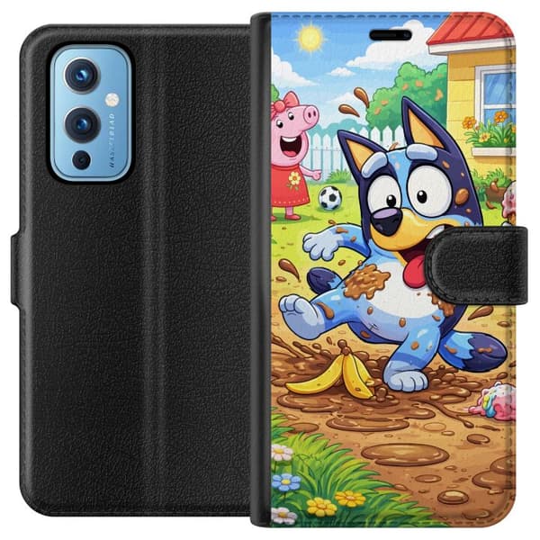 Kompatibel Tegnebogsetui til OnePlus 9 Blåy
