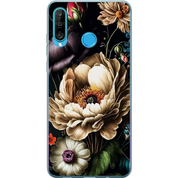 Kompatibelt Mobilskal till Huawei P30 lite Blommor