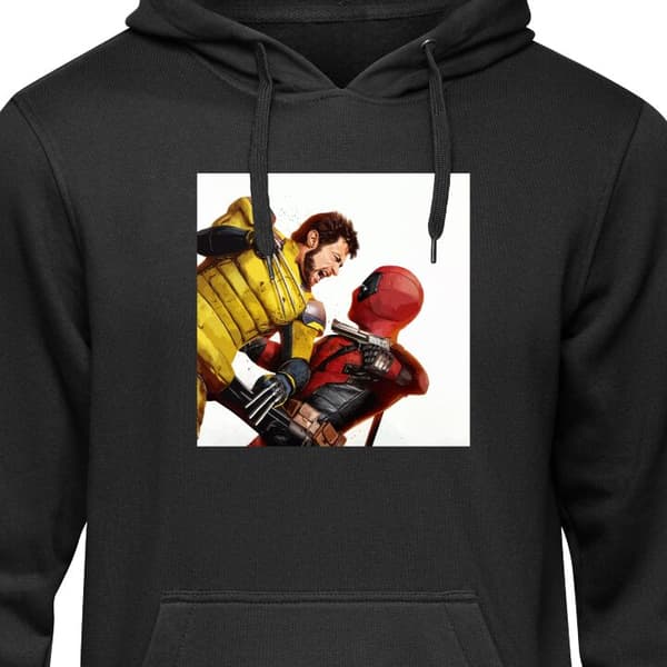 Hættetrøje til Børn Sort 9-11 År Deadpool & Wolverine Deadpool & Wolverine Sort 9-11 År