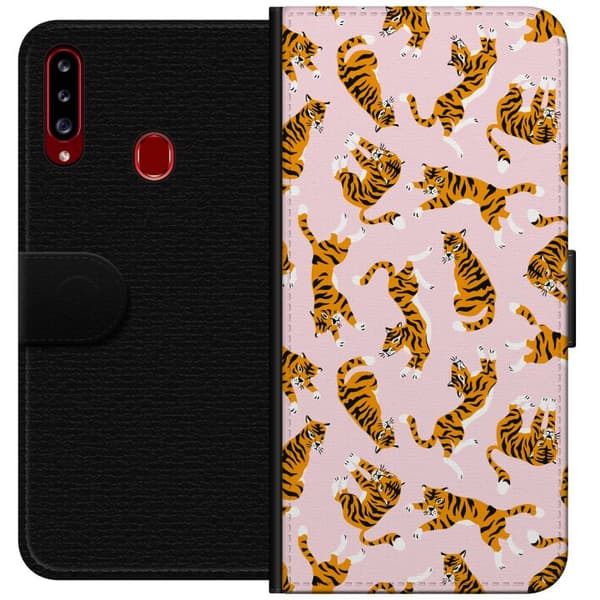Kompatibelt Plånboksfodral till Samsung Galaxy A20s Tiger