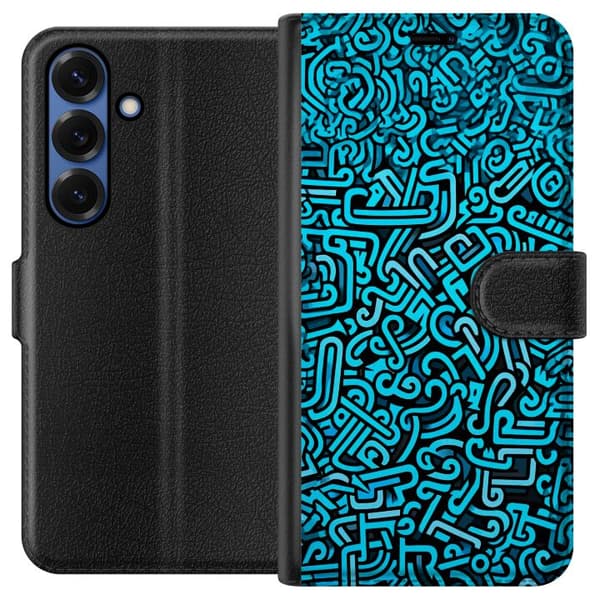 Kompatibel Tegnebogsetui til Samsung Galaxy S26+ Blå abstrakt graffiti