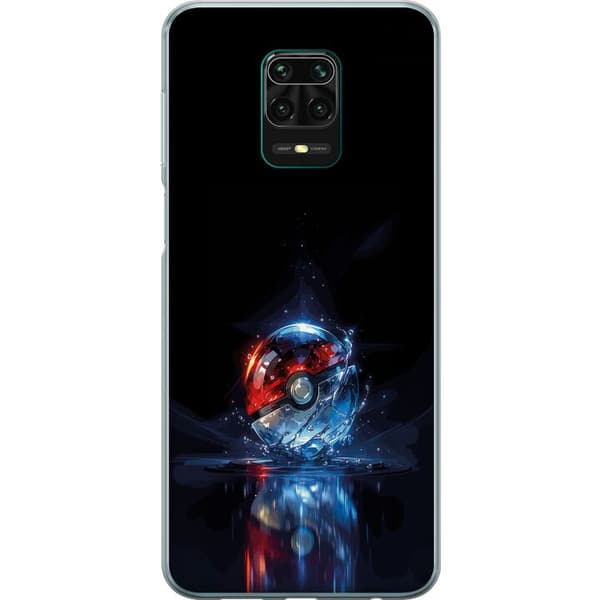 Kompatibelt Mobildeksel til Xiaomi Redmi Note 9 Pro Pokéball med refleksjon og blå vann effekter