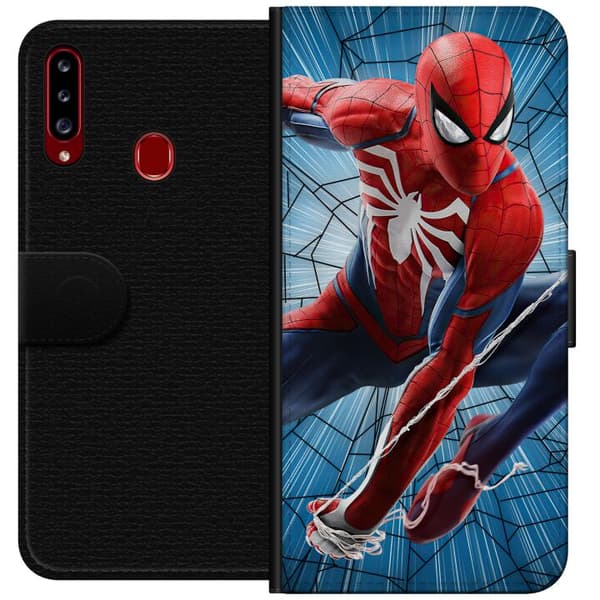 Kompatibelt Plånboksfodral till Samsung Galaxy A20s Spiderman