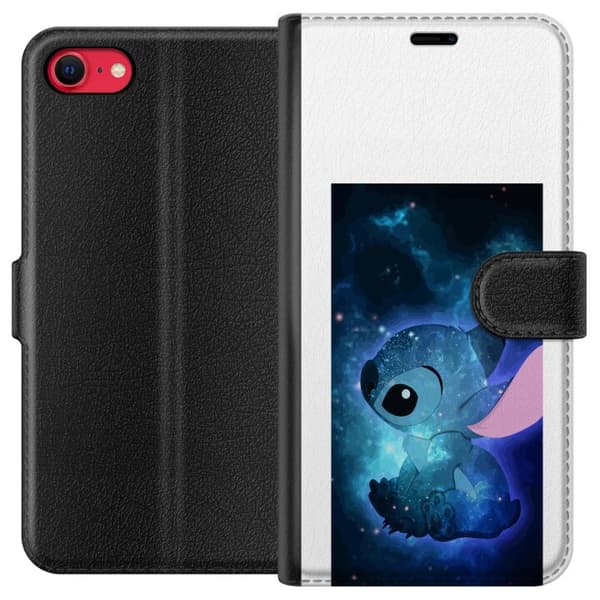 Kompatibelt Plånboksfodral till Apple iPhone 7 Söt rymddesign med blå galaxeffekter