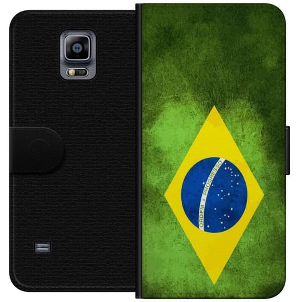 Kompatibelt Lommeboketui til Samsung Galaxy Note 4 Brasiliansk flagg med rustikk tekstur