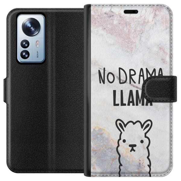 Kompatibelt Plånboksfodral till Xiaomi 12 Pro Llama Marble