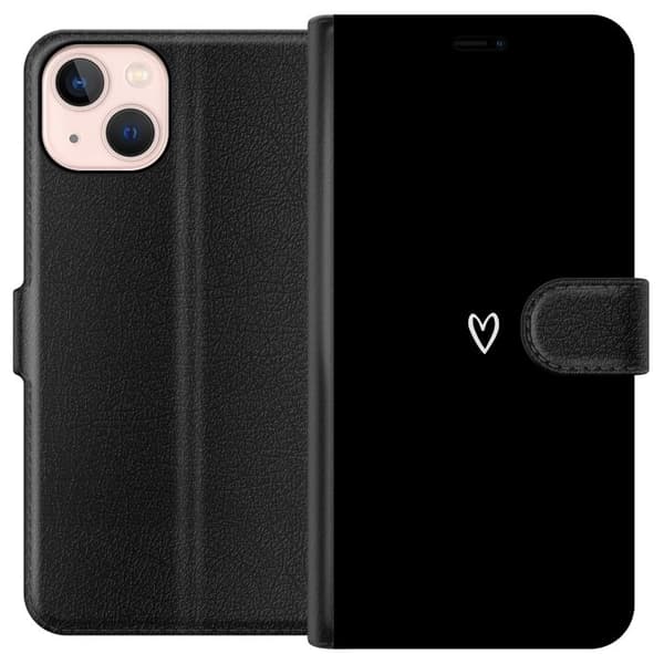Kompatibelt Plånboksfodral till Apple iPhone 13 mini Svart Hjärta