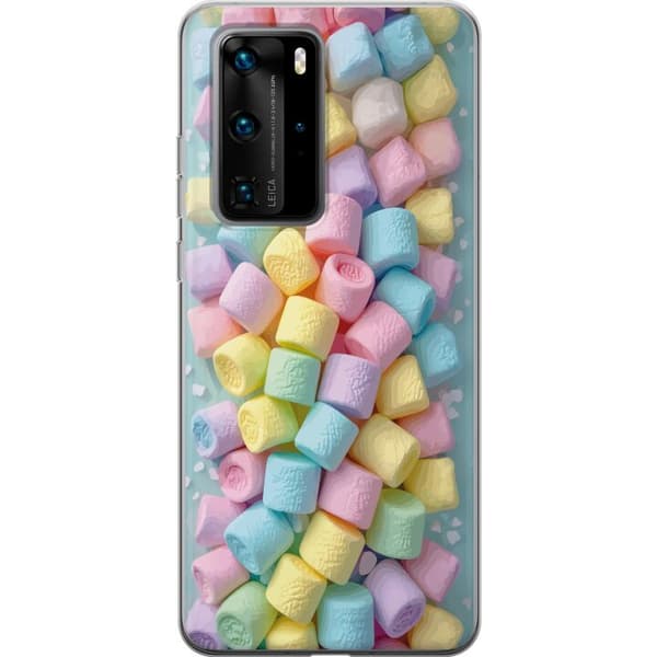 Kompatibelt Mobildeksel til Huawei P40 Pro Søt godisdesign med marshmallows