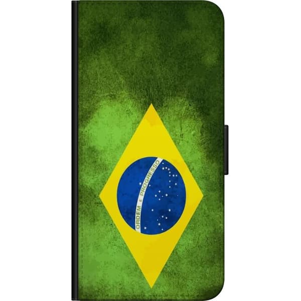 Kompatibelt Plånboksfodral till Xiaomi Redmi Note 9S Brasiliansk flagga med rustik textur