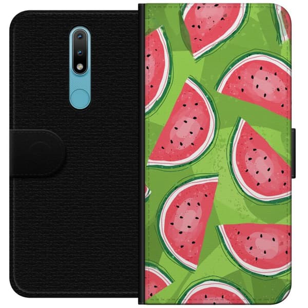 Kompatibelt Lommeboketui til Nokia 2.4 Vattenmelon