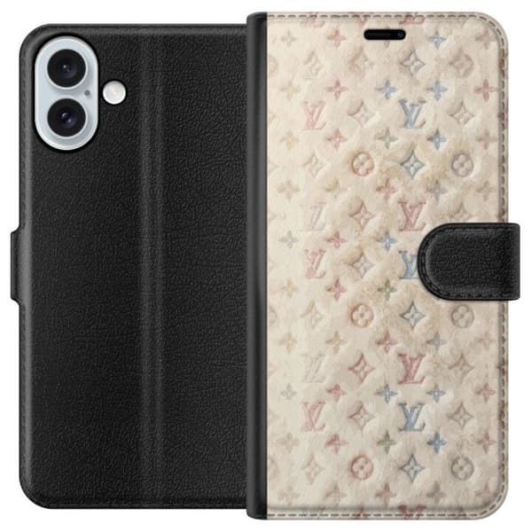 Kompatibel Tegnebogsetui til Apple iPhone 16 Plus Farverig monogram inspireret af eksklusiv modesans