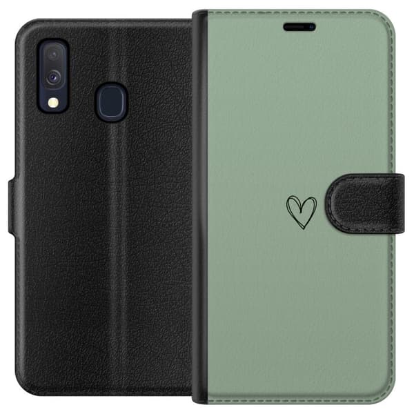 Kompatibelt Plånboksfodral till Samsung Galaxy A40 Hjärta