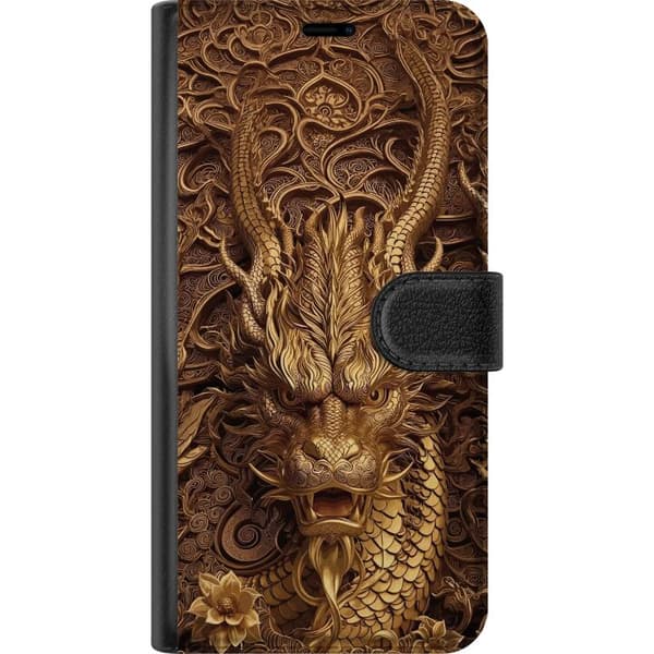 Kompatibelt Plånboksfodral till Apple iPhone 11 Pro Elegant drakmotiv i guld