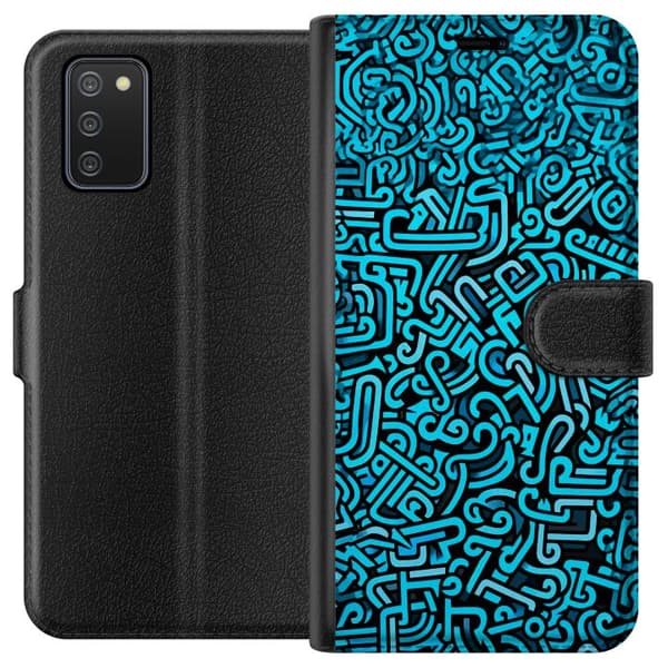 Kompatibel Tegnebogsetui til Samsung Galaxy A02s Blå abstrakt graffiti