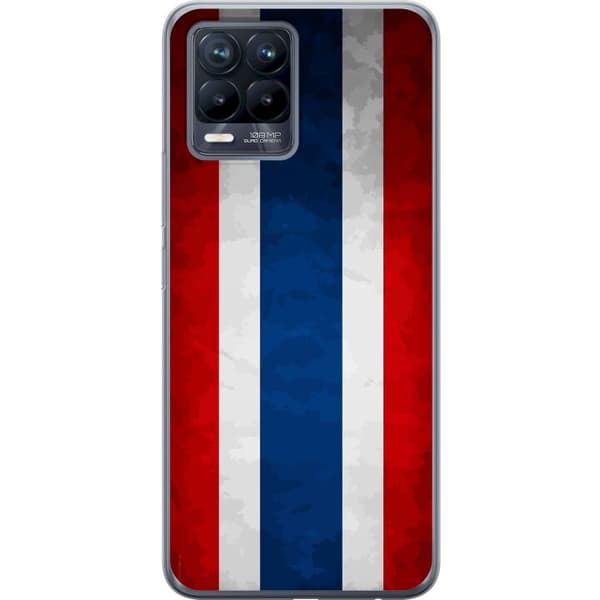 Kompatibelt Mobildeksel til Realme 8 Thai flagg i stilren retrodesign