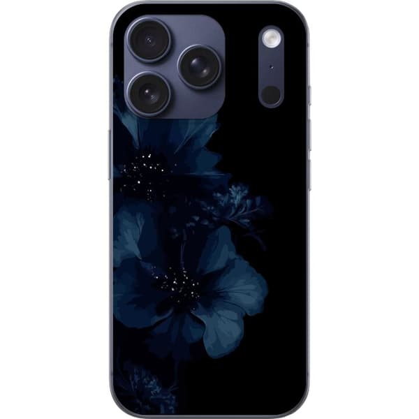 Kompatibelt Mobildeksel til Apple iPhone 17 Pro Mörkblå blommor