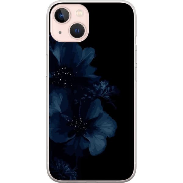 Kompatibelt Mobilskal till Apple iPhone 13 mini Mörkblå blommor
