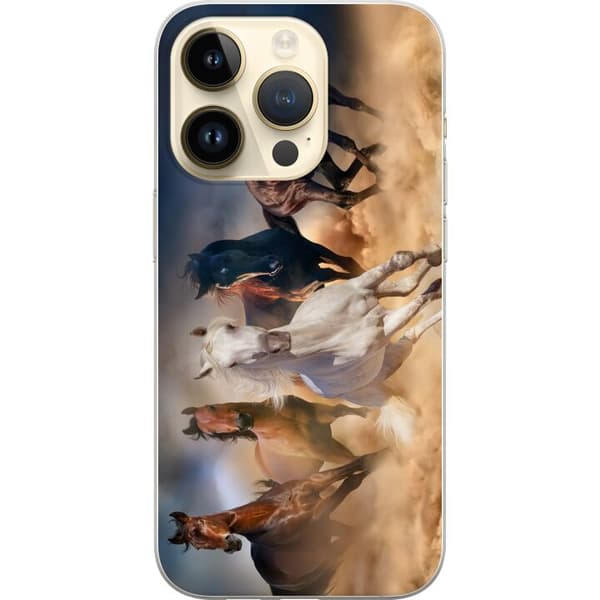 Kompatibelt Mobilskal till Apple iPhone 14 Pro Hästar