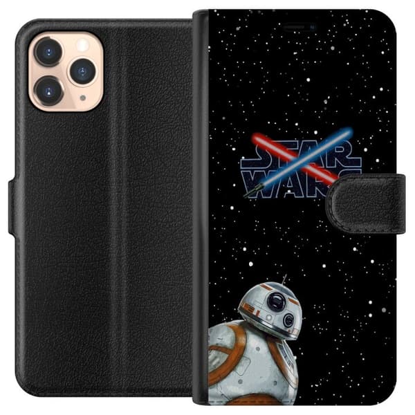 Kompatibel Tegnebogsetui til Apple iPhone 11 Pro Robot i rummet med stjerner og krydsede laser sværd