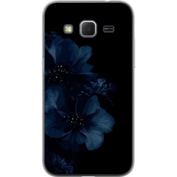 Kompatibelt Mobildeksel til Samsung Galaxy Core Prime Mörkblå blommor