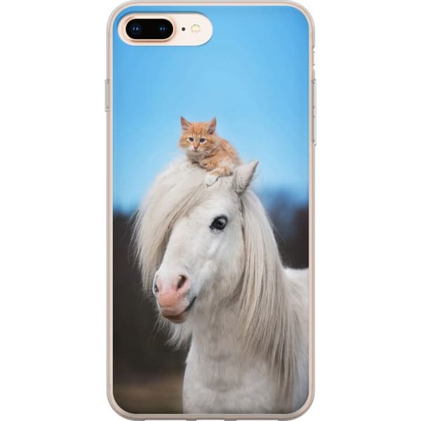 Kompatibelt Mobildeksel til Apple iPhone 8 Plus Hest & Katt