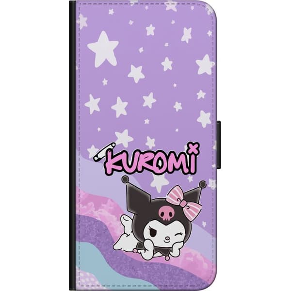 Kompatibel Tegnebogsetui til Xiaomi Redmi Note 8 Pro  Sort kaninfigur med lyserøde detaljer, stjerner og lilla baggrund
