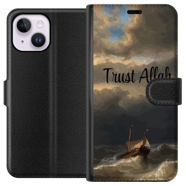 Kompatibelt Plånboksfodral till Apple iPhone 14 Plus Trust Allah över stormigt hav
