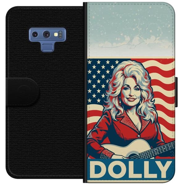 Kompatibelt Plånboksfodral till Samsung Galaxy Note9 Dolly Parton med gitarr och USA-flagga