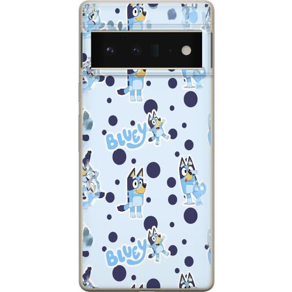 Kompatibelt Mobildeksel til Google Pixel 6 Pro Bluey-mønster i lyseblå design