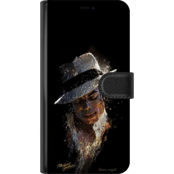 Kompatibelt Lommeboketui til Nokia C22 Kunstnerisk portrett av mann med hvit hatt og glitrende detaljer