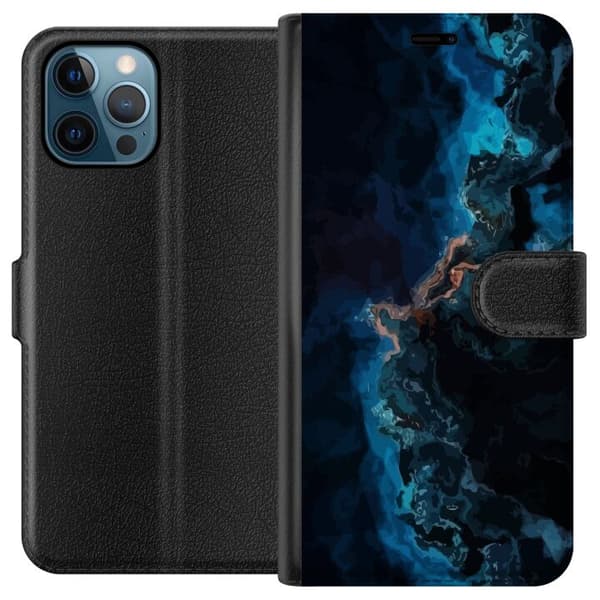 Kompatibelt Plånboksfodral till Apple iPhone 12 Pro Galaxy Marmor