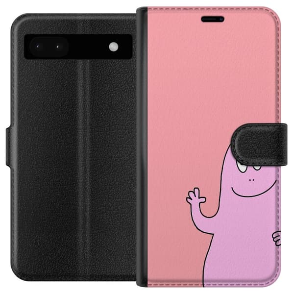 Kompatibel Tegnebogsetui til Google Pixel 6a Farverigt Barbapapa-design med bløde former og lyserøde nuancer