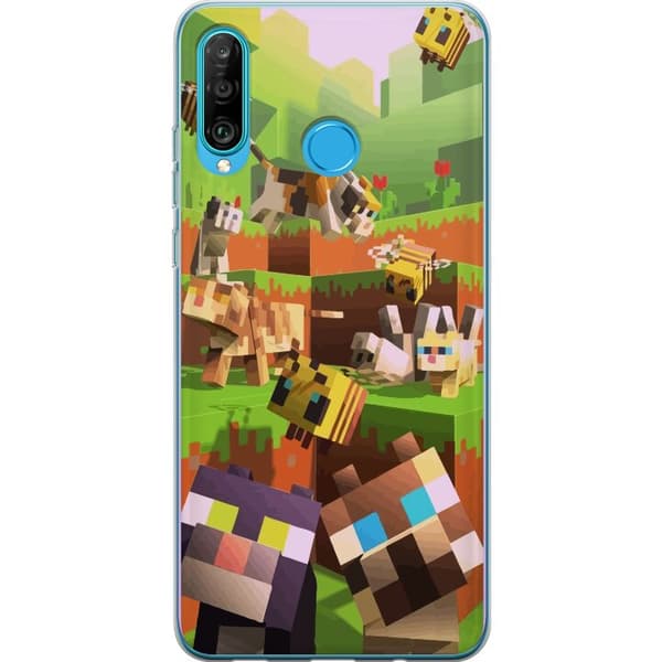 Kompatibelt Mobilskal till Huawei P30 lite MineCraft