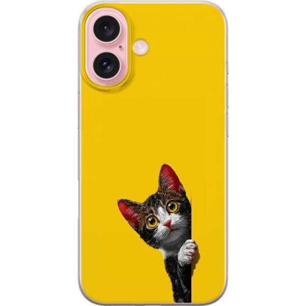 Kompatibelt Mobildeksel til Apple iPhone 16 Søtt kattemotiv med stilig design