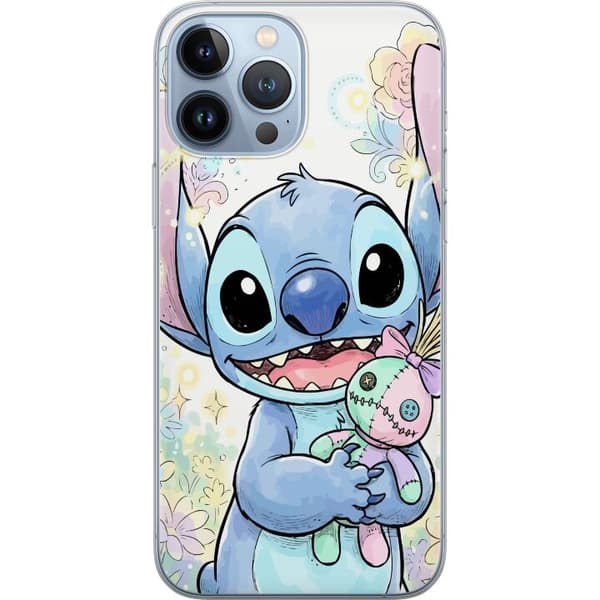Kompatibelt Mobilskal till Apple iPhone 13 Pro Max Stitch håller liten patchwork-docka bland pastellblommor