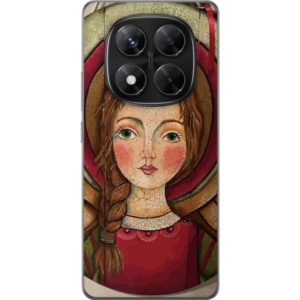 Kompatibelt Mobilskal till Xiaomi Redmi Note 14 Pro Änglaflicka i rustik stil